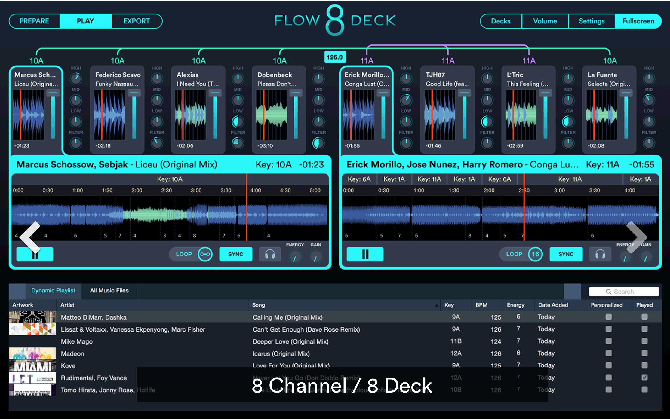 Mixed in Key Flow 8 Deck - 8-Deck DJ Software mit STEMS Feature
