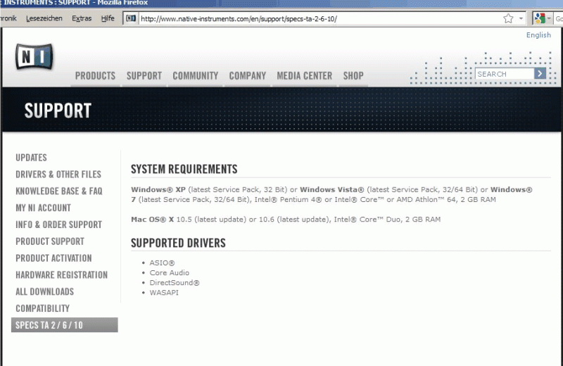 Native Instruments TA 2 / 6 / 10 ?