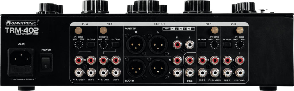 Omnitronic TRM-402 Mixer R&uuml;ckansicht.