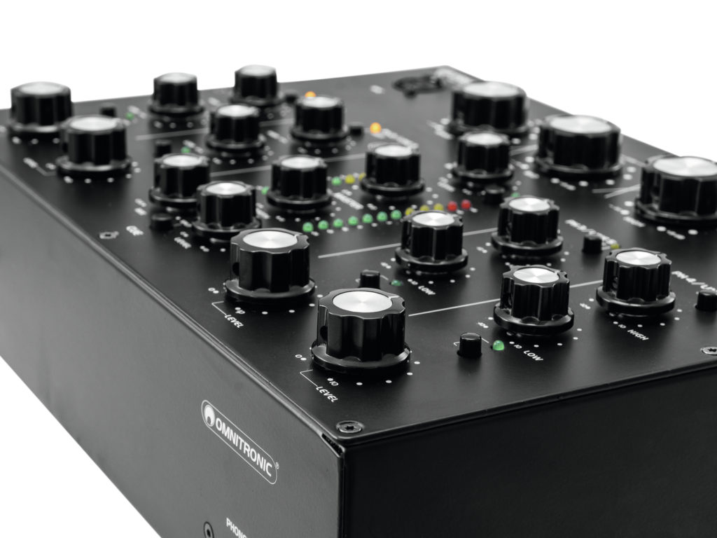Omnitronic TRM-402 Mixer Closeup.
