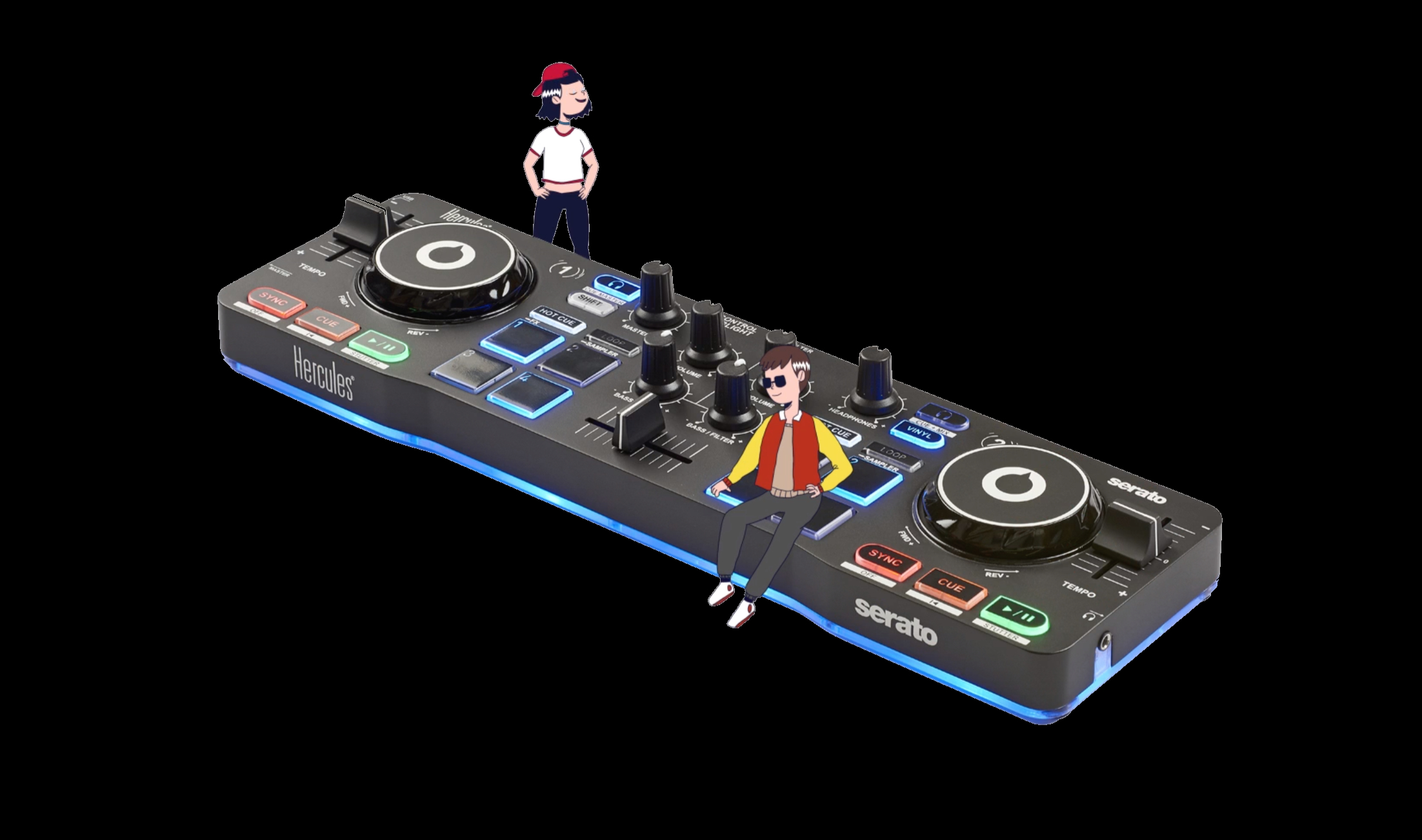 Neu: Hercules Serato-Controller im Miniformat und Unterbodenbeleuchtung