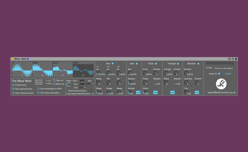 Das kostenlose Wave Welt generiert in Ableton Live Wavetables