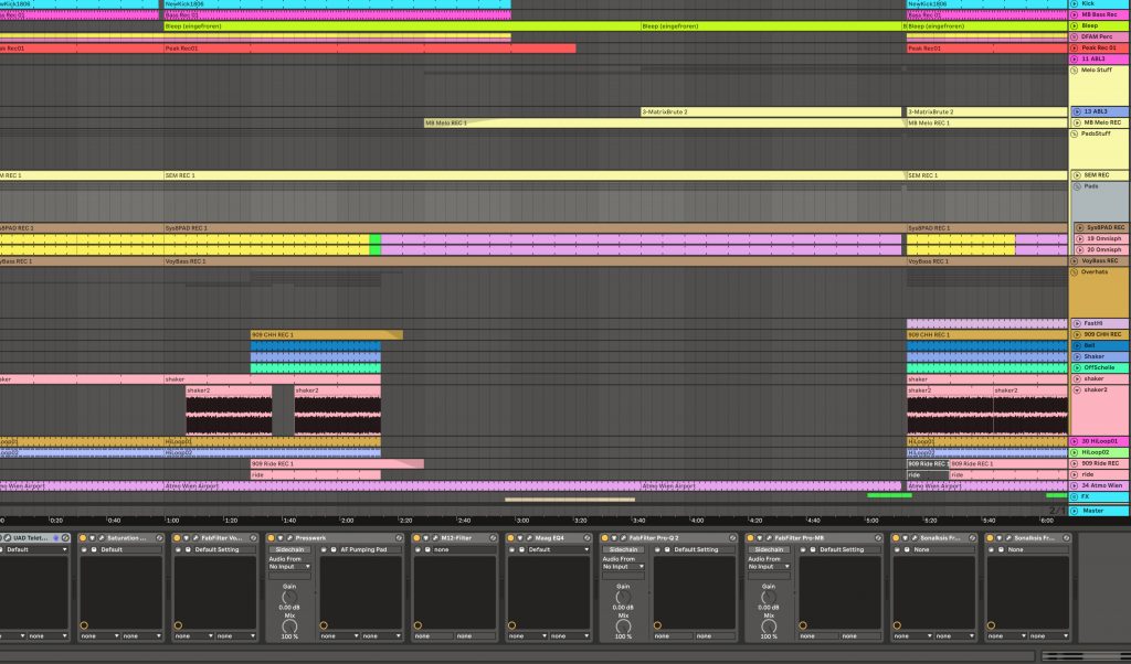 Sortiertes Arrangement in Ableton 10.