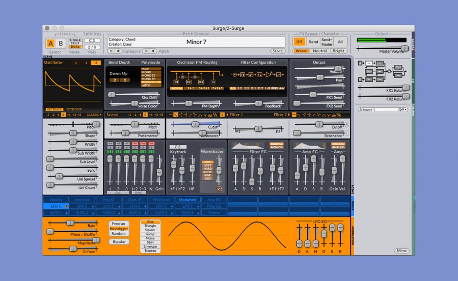 Surge Synthesizer ist kostenlos für macOS, Windows und Linux erhältlich