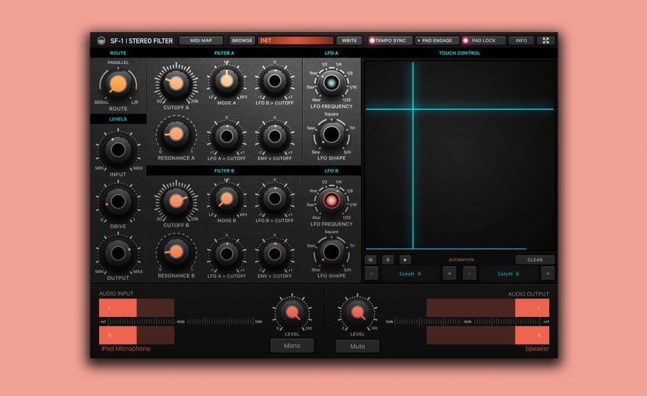 SF-1 ist ein Performance-orientiertes Dual Stereo Filter für das iPad