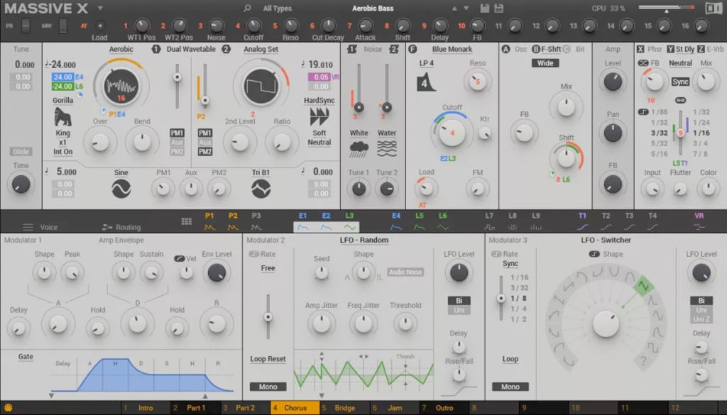 Der Software-Synthesizer Massive X von Native Instruments.