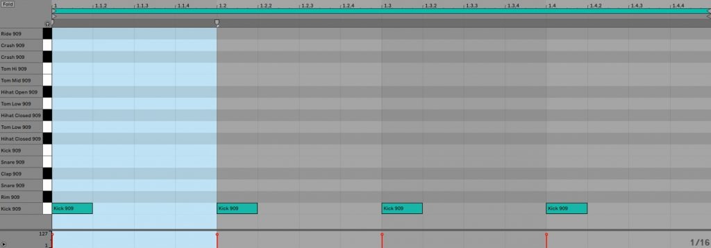 Viertel-Kick in Ableton Live.
