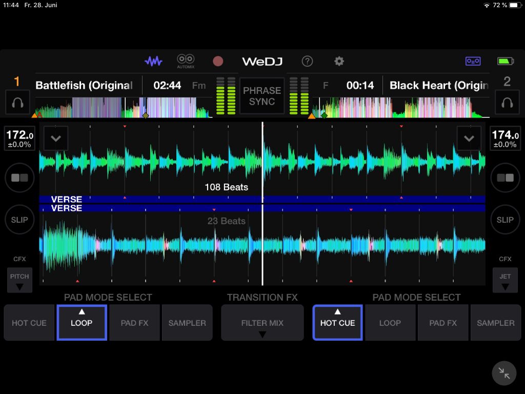 WeDJ f&uuml;r das iPhone.