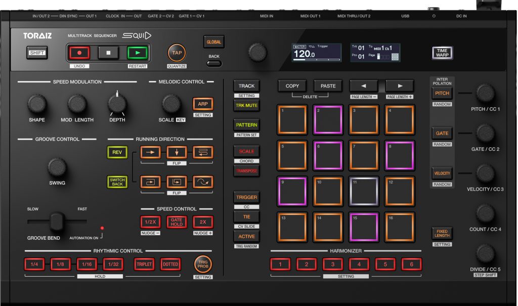 Der Toraiz Squid von Pioneer DJ in der Ansicht von oben.