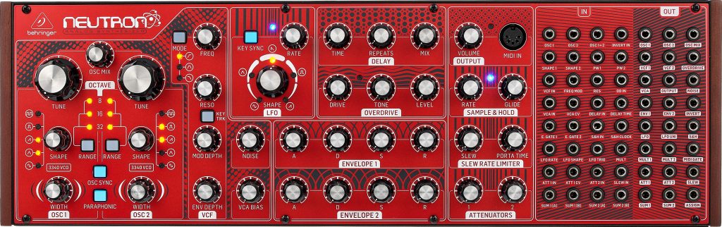 Der Neutron Synthesizer von Behringer von oben.