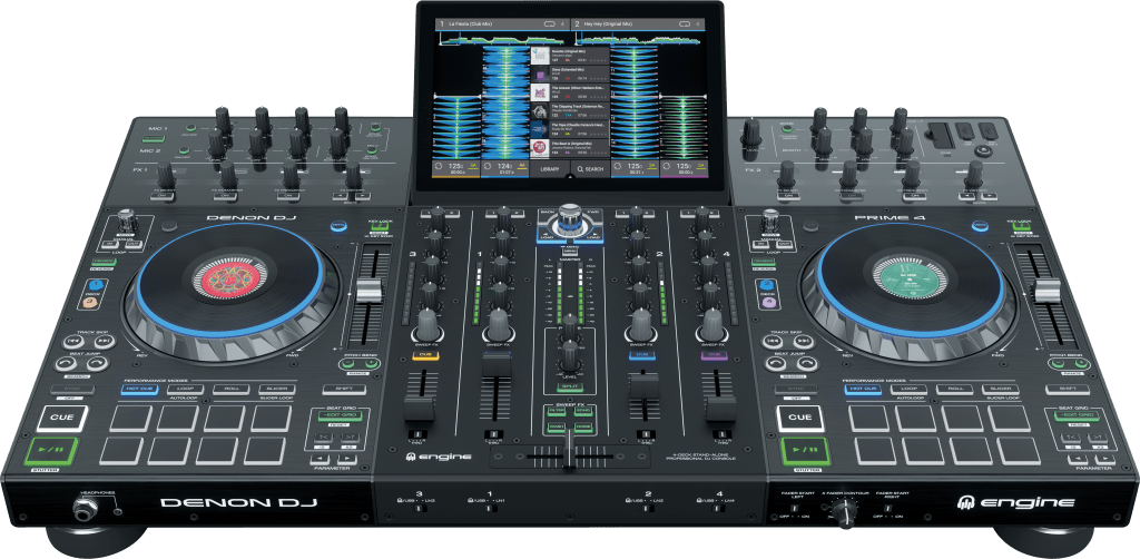 Denon DJ Prime 4 vorne angewinkelt.