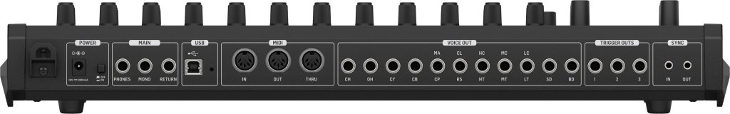 Die Anschl&uuml;sse des Behringer RD-8.