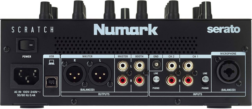 Die R&uuml;ckseite des Numark Scratch.