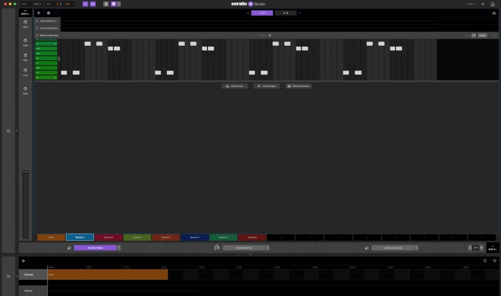 Serato Studio Arrangier-Fenster.