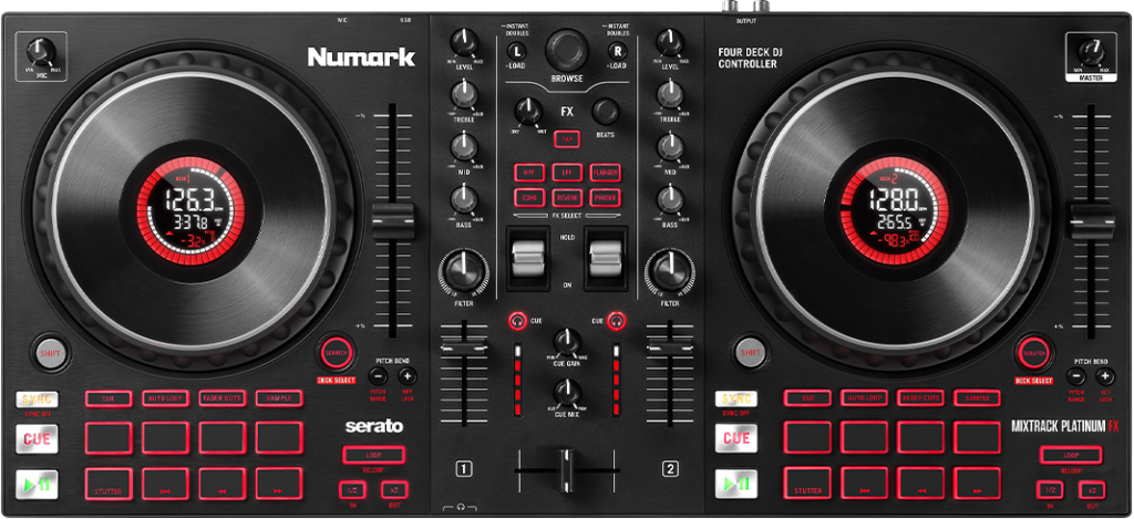 Mixtrack Platinum FX Test Draufsicht.