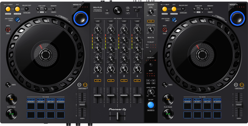 Pioneer DJ DDJ-FLX6 von oben.