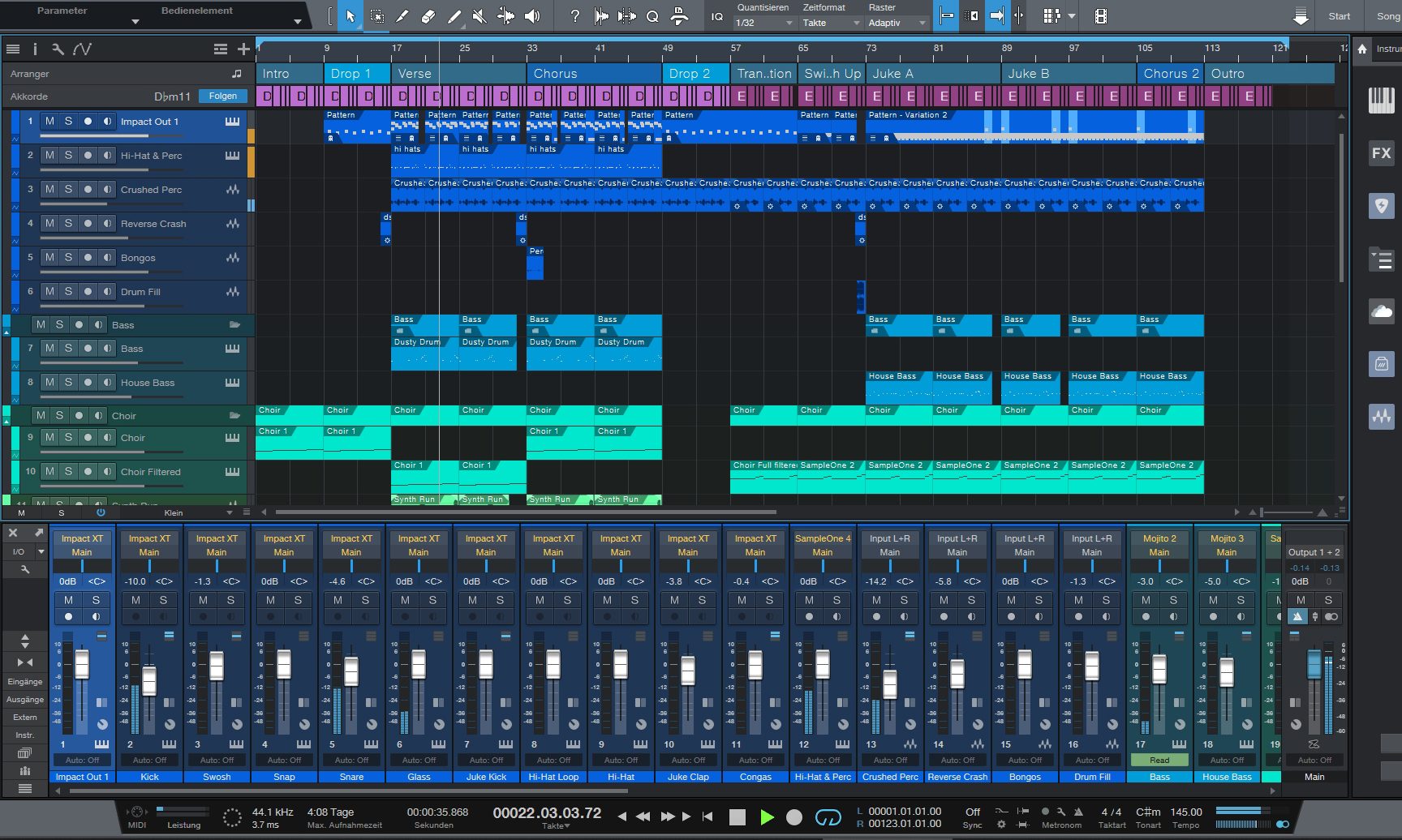 Studio One 5 Arrangement.