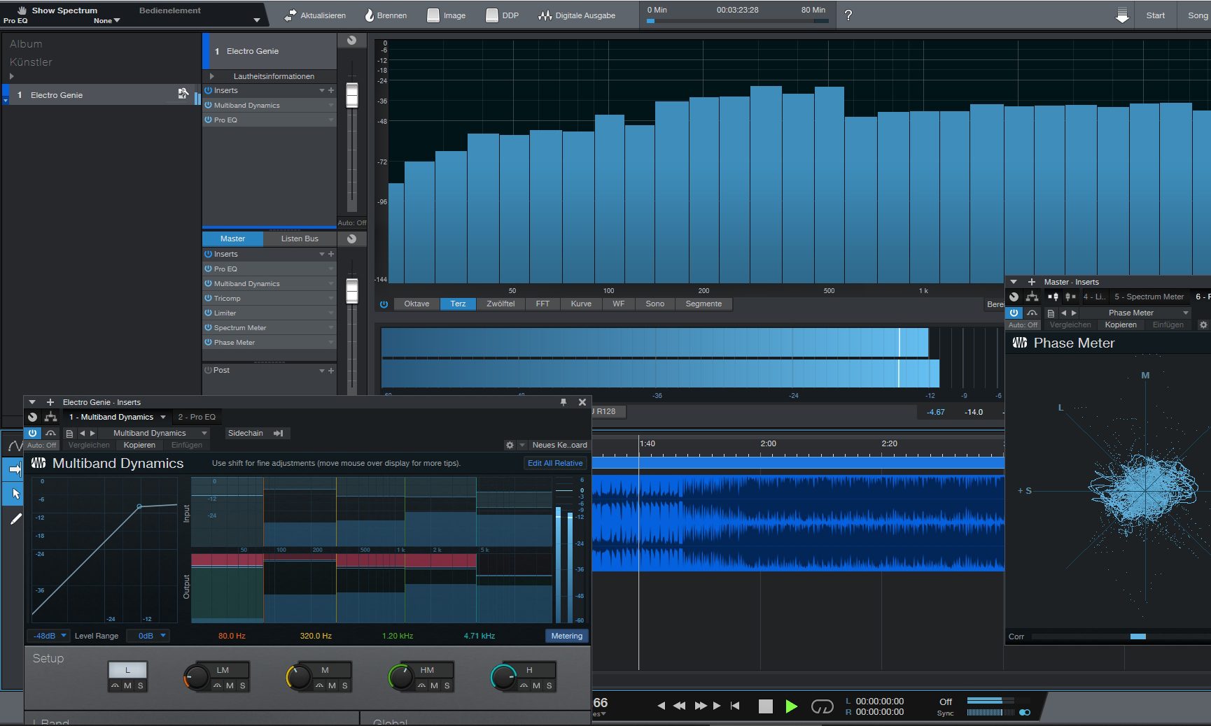  Studio One 5 Professional Mastering-Fenster.