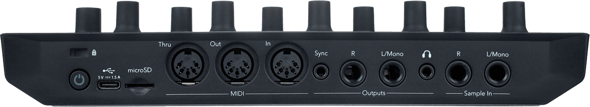 Novation Circuit Rhythm Anschlüsse.