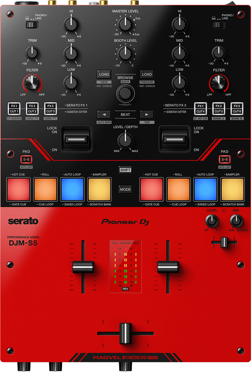 Pioneer DJ DJM-S5 von vorne oben.