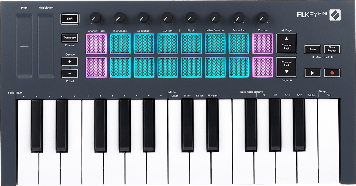 Novation FLKey Mini Draufsicht.