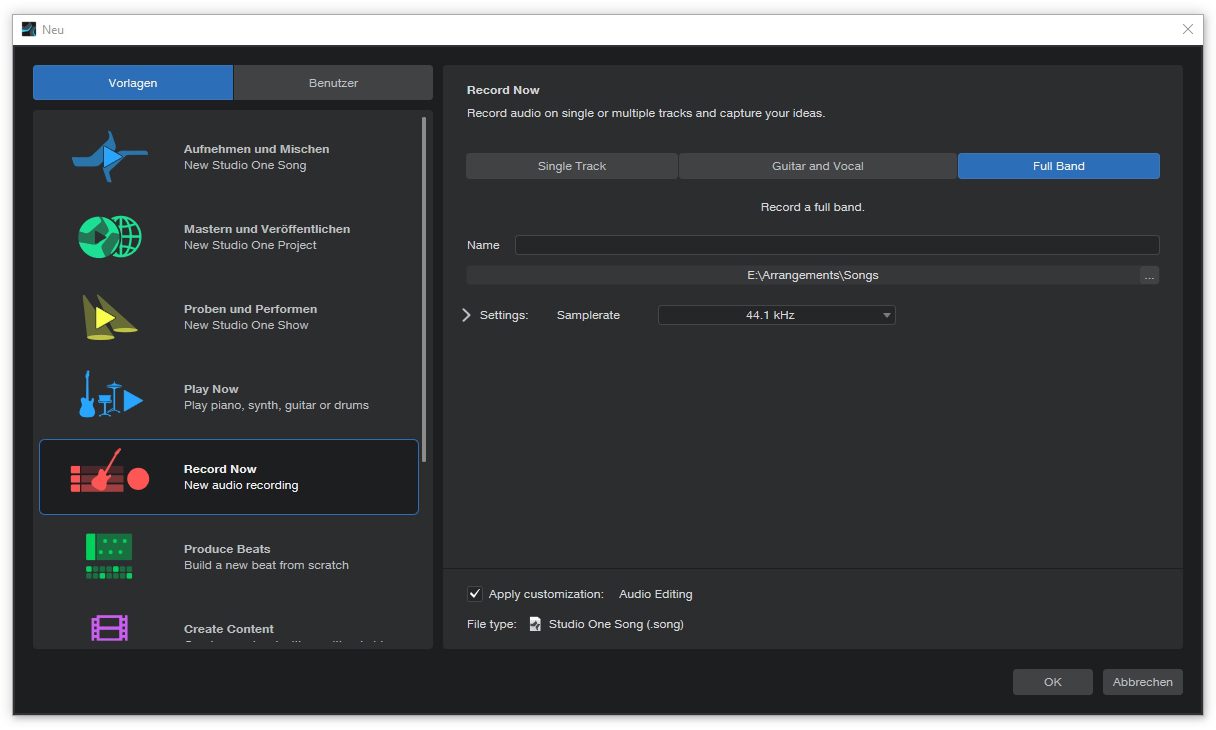  Studio One 6 Professional Smart Templates.