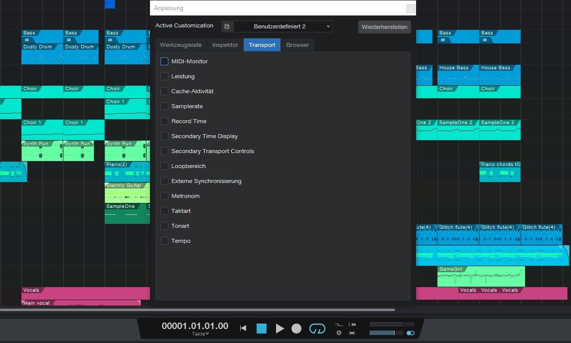  Studio One 6 Professional Einstellungen Interface.
