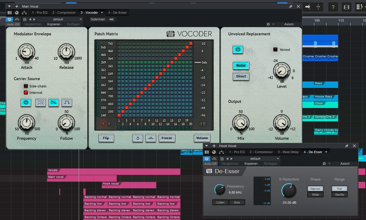  Studio One Professional De-Esser und Vocoder
