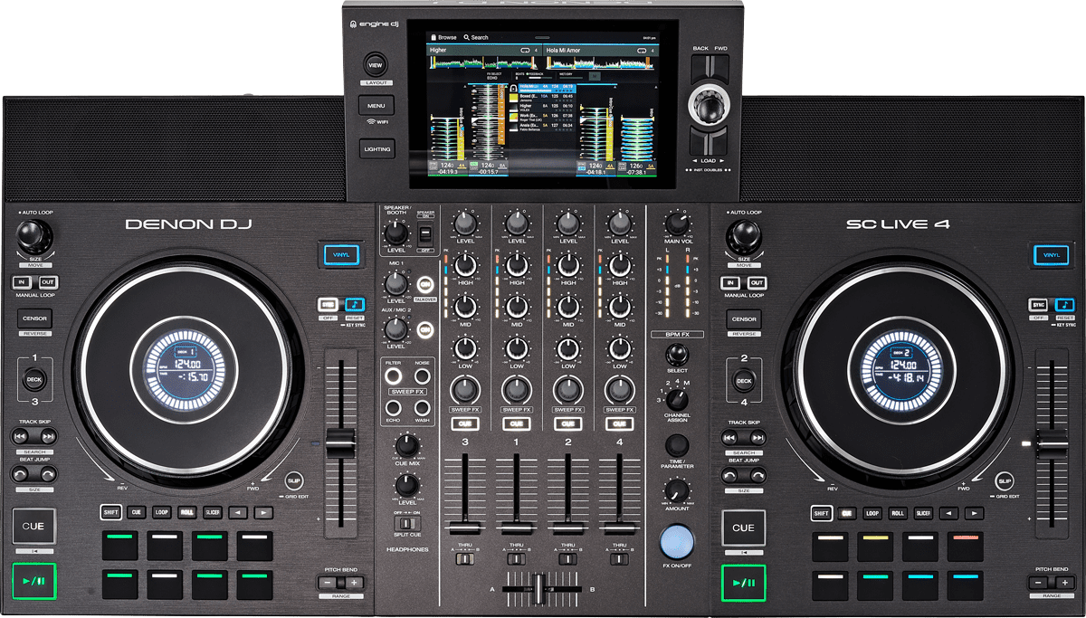 Denon DJ SC LIVE 4 von rechts oben.