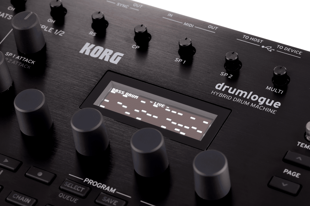 Korg Drumlogue Display.