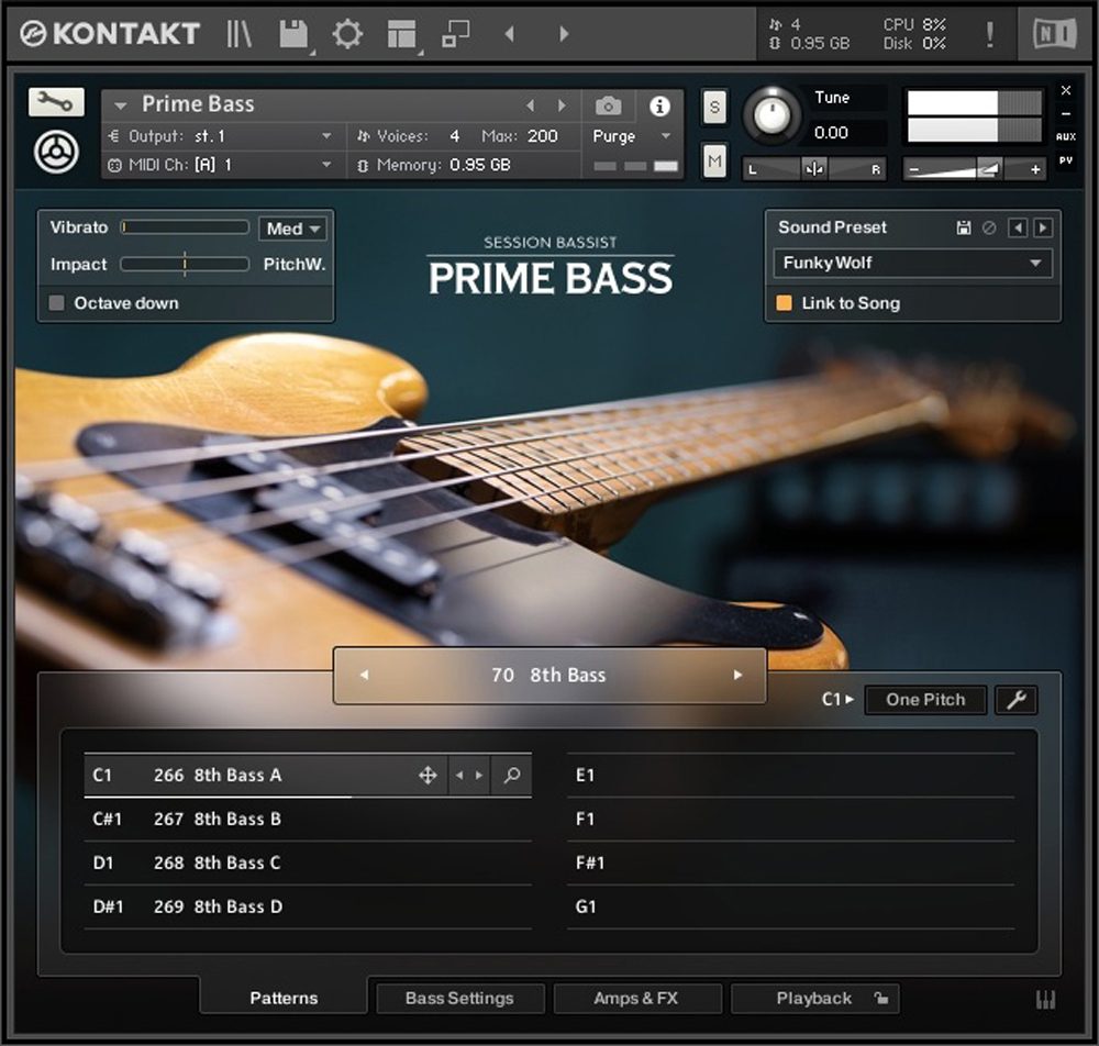 Bass Bedienoberfl&auml;che.