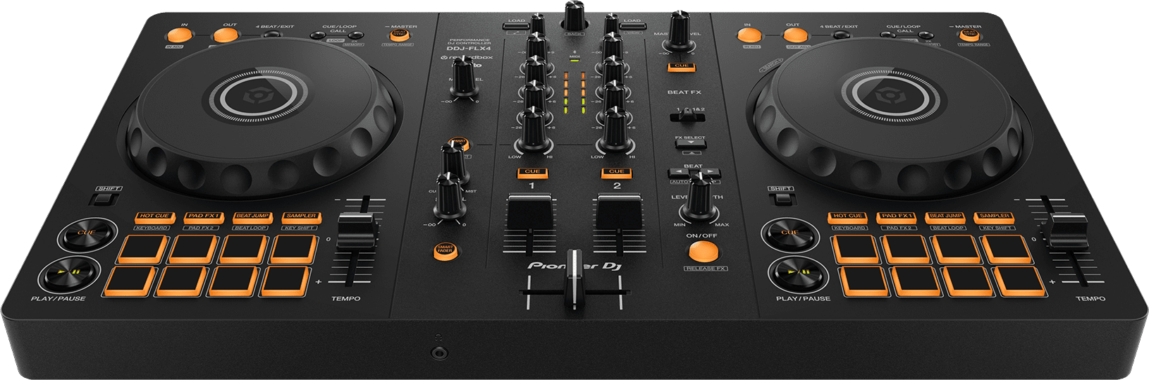 Pioneer DJ DDJ-FLX4 von oben.