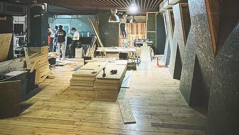 Innenraum des Legal w&auml;hrend der Bauarbeiten