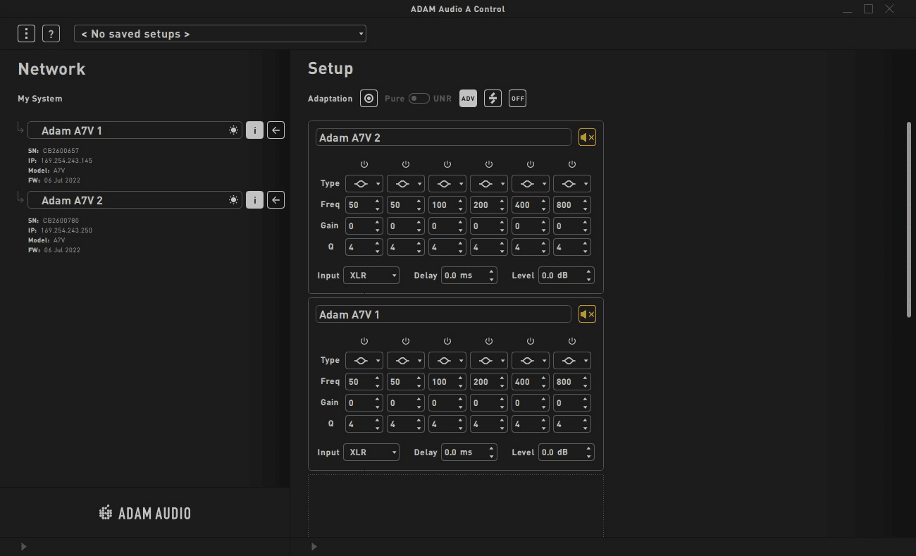 Adam Audio A7V A Control.