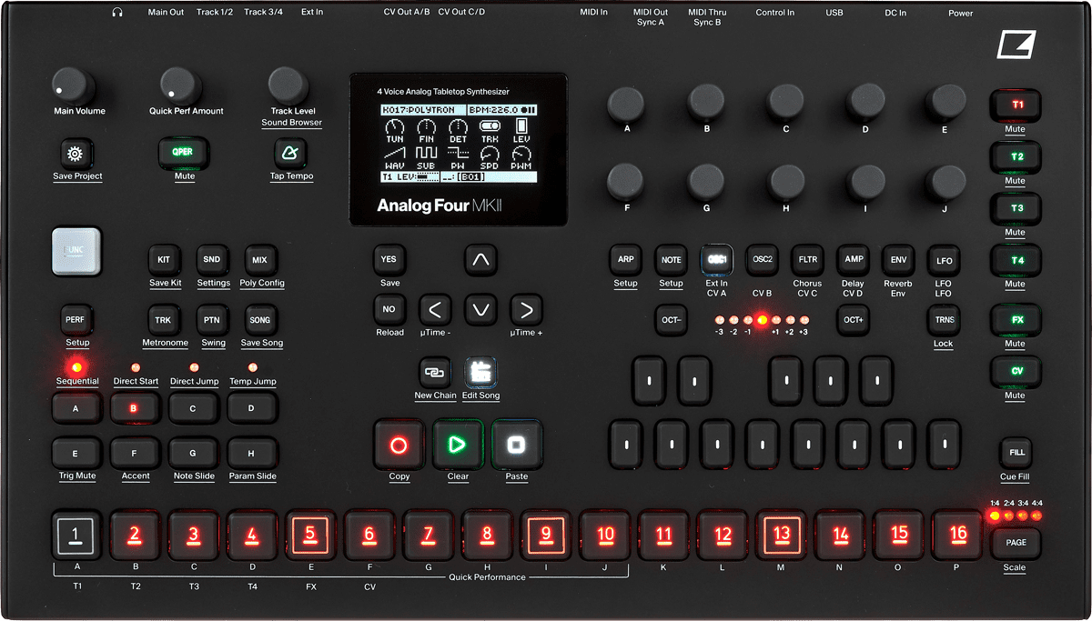 Analog Four von oben.