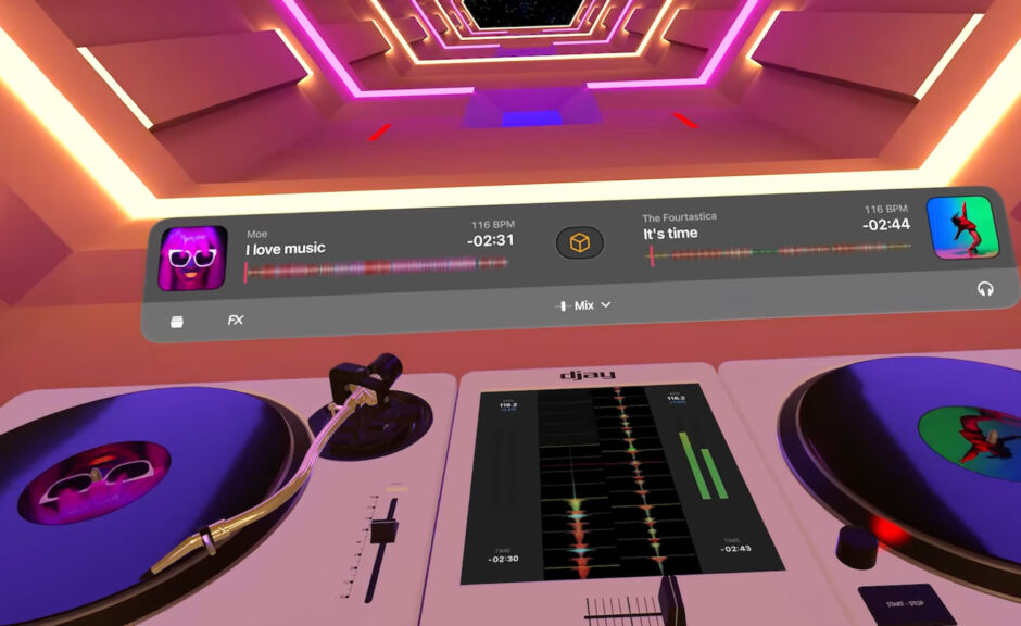 Algoriddim djay: Apple-Music-Integration und App für Apple Vision Pro