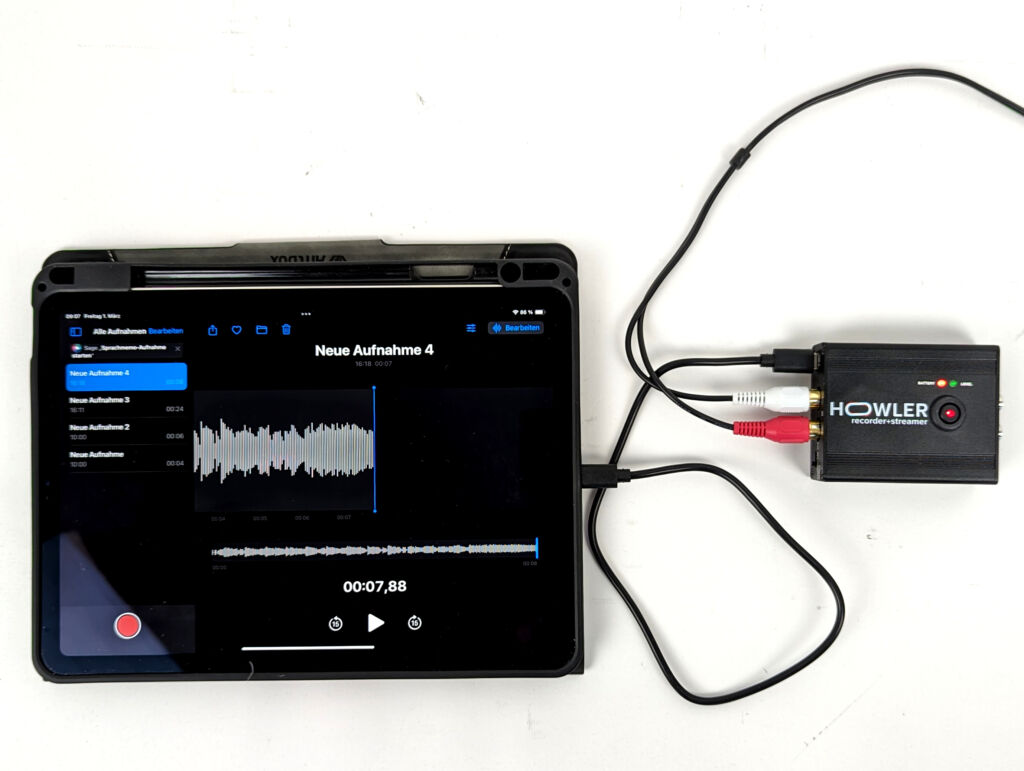 Howler Recorder + Streamer mit iPad.