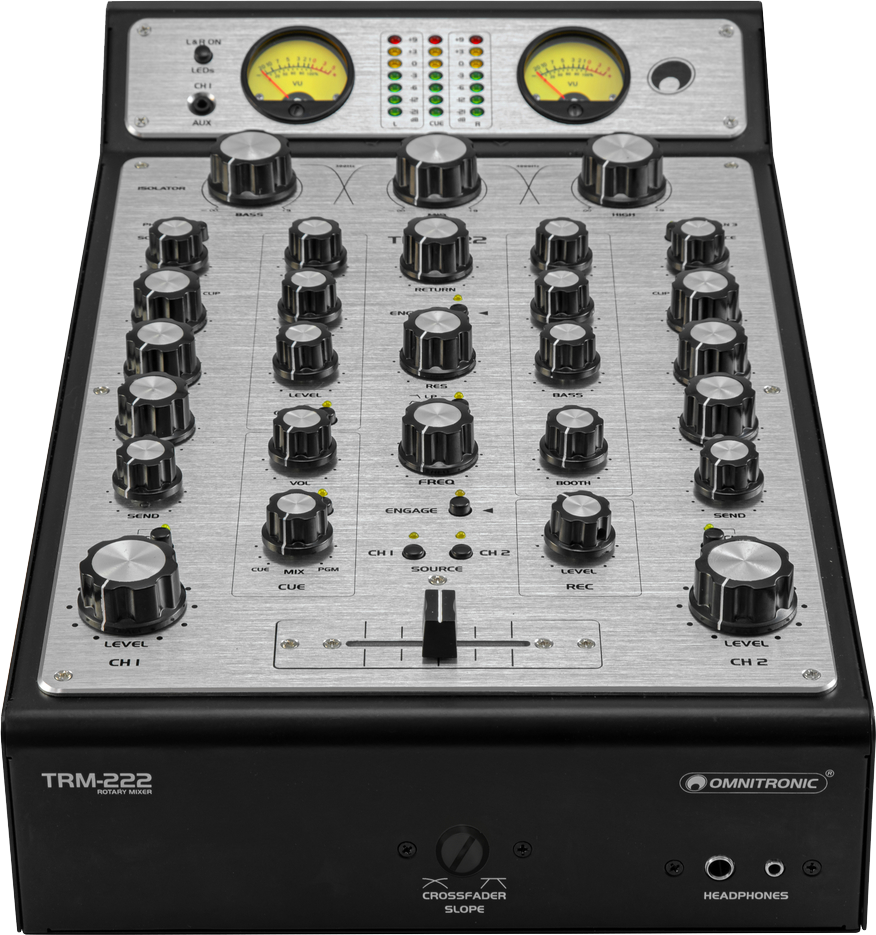 Omnitronic TRM-222 von schr&auml;g vorne.