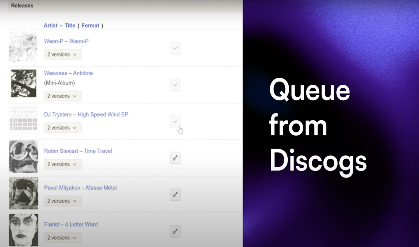 Discogs: Shovel ermöglicht das Erstellen von Playlisten und Warteschlangen  