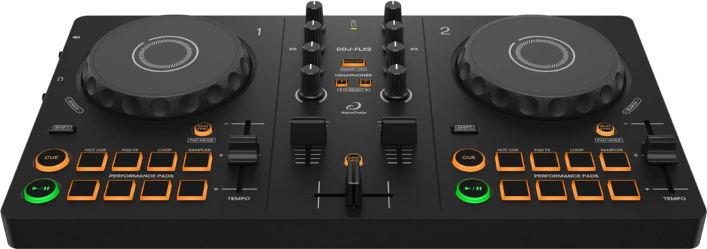 AlphaTheta DDJ-FLX2 von schr&auml;g vorne
