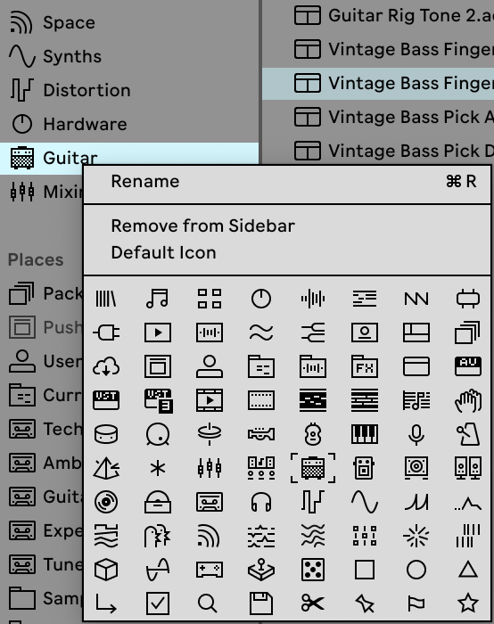 Die neuen Custom Icons von Ableton Live 12.2.