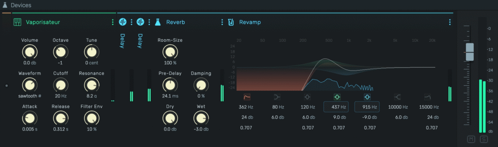 Der Device-Panel in openDAW.