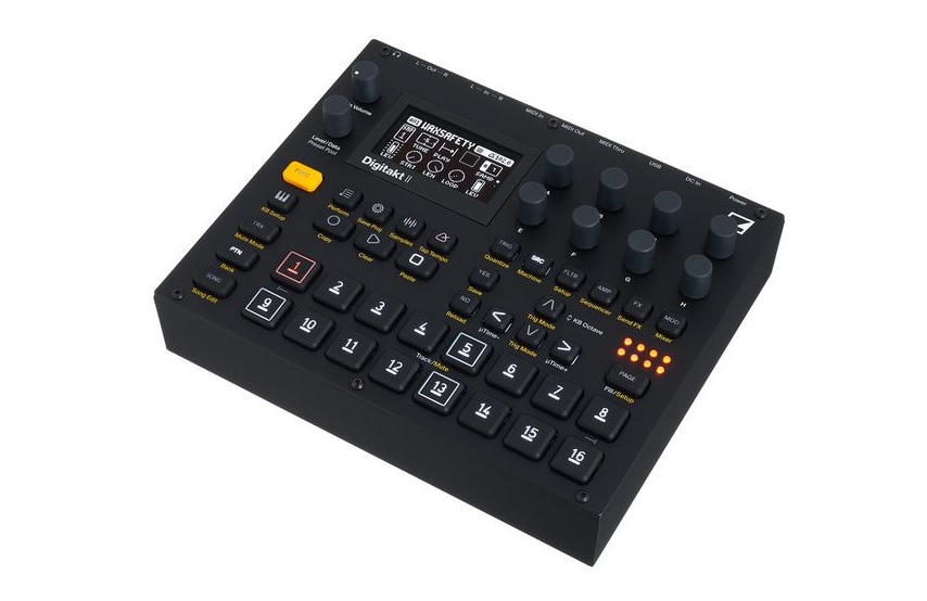 Der Digitakt II schr&auml;g von oben in der Ansicht.