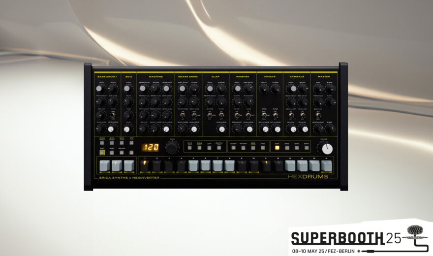Superbooth 25: Erica Synths HexDrums - Hexinverter Module in einer Drummachine