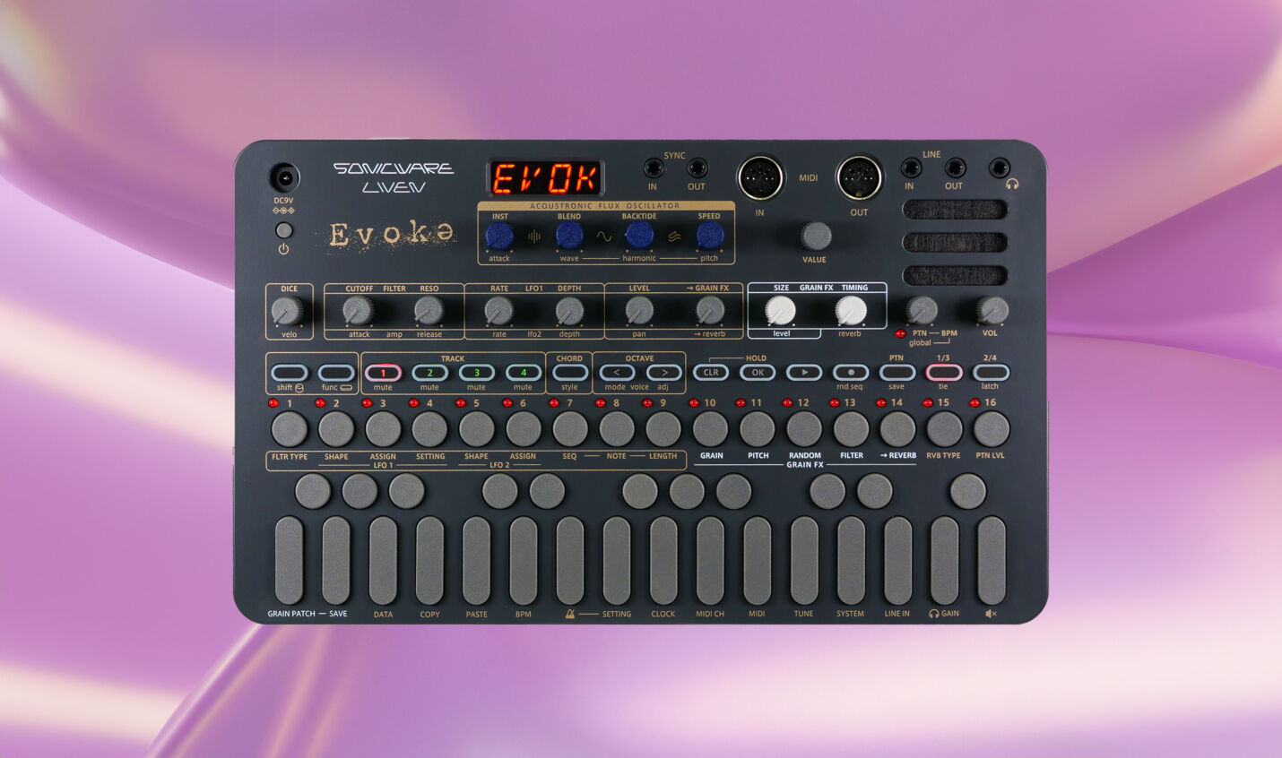 Sonicware Liven Evoke: Ambient-Sounds mit dem Acustronic Flux Oszillator