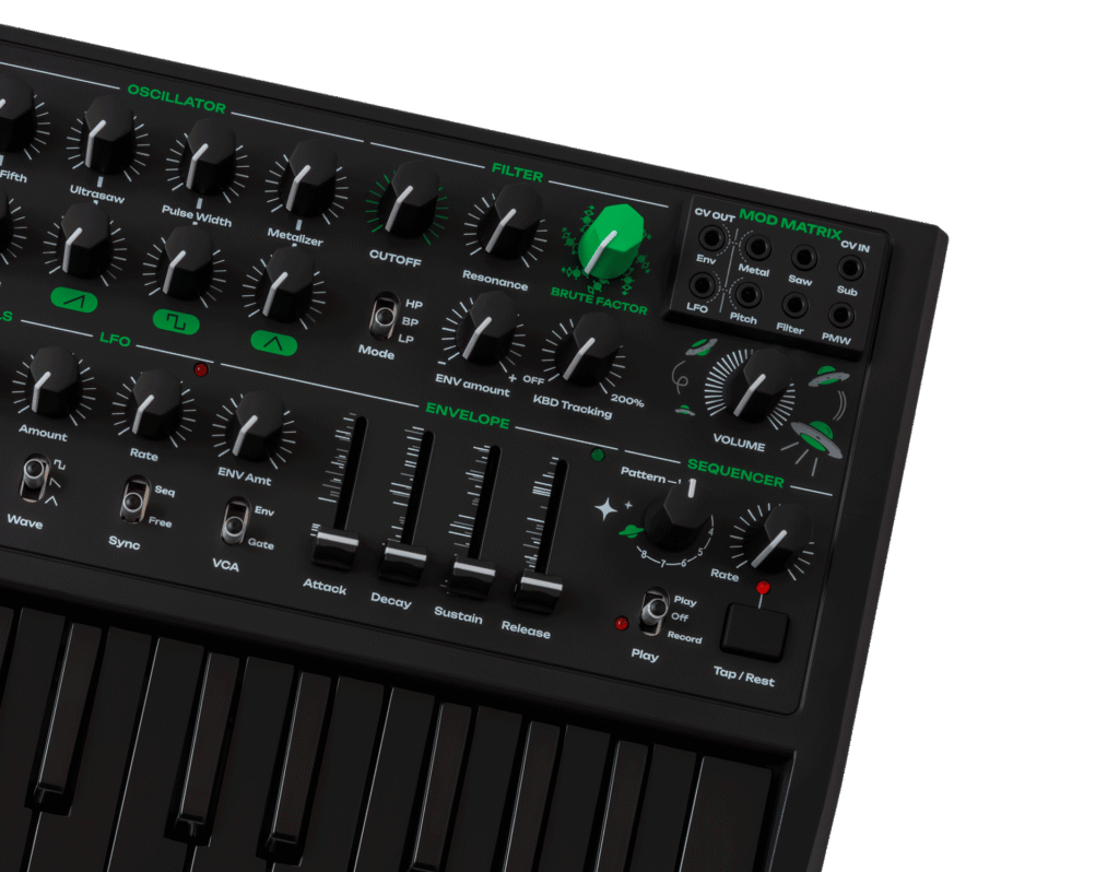 Eine Detailansicht auf den Oscillator und Filter des MicroBrute