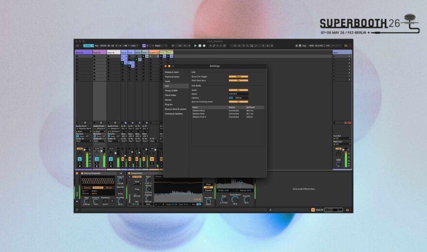 Superbooth 26: Ableton Live 12.4 ist da – Update bringt Link Audio, neue Effekte und mehr