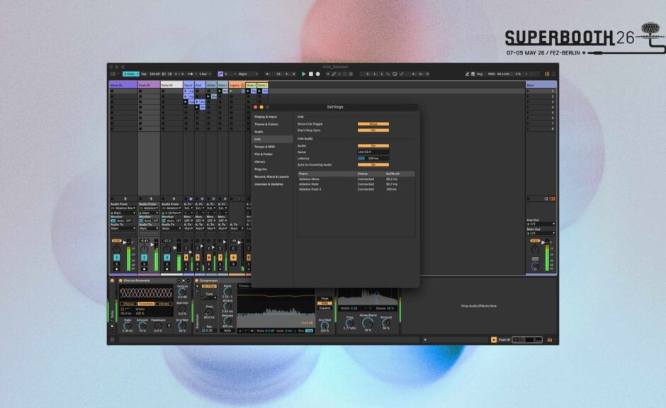 Superbooth 26: Ableton Live 12.4 ist da – Update bringt Link Audio, neue Effekte und mehr