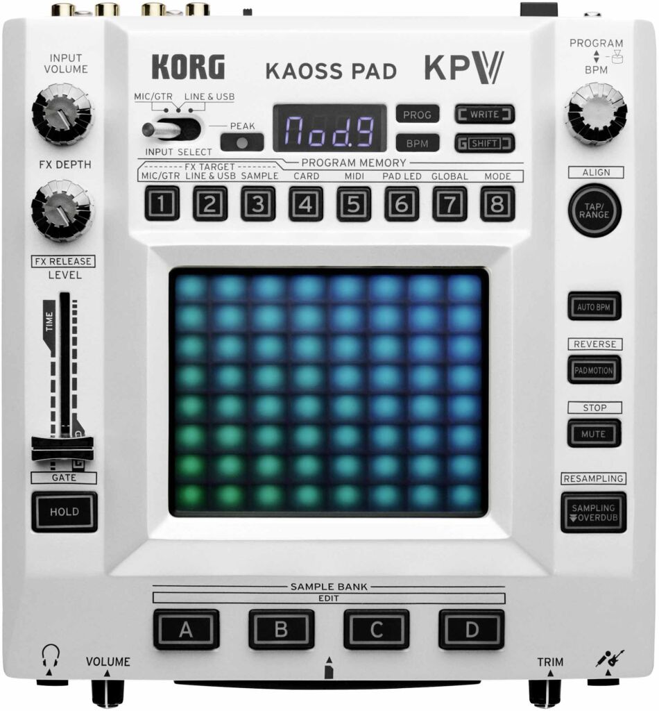 Das Korg Kaoss Pad V tritt das Erbe des KP3+ an.
Korg Kaoss Pad V - Draufsicht