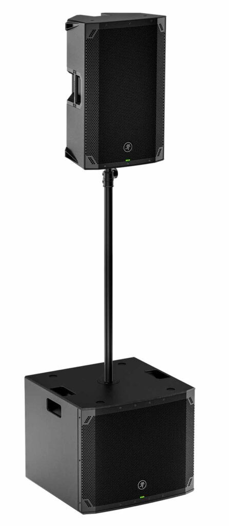 Der Thump12v4 kann per Distanzstange mit einem passenden Mackie Subwoofer kombiniert werden.

Mackie Thump12v4 - mit Subwoofer